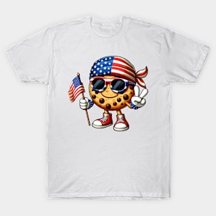 Cookie American USA Flag Sunglasses 4th of July Cookie T-Shirt